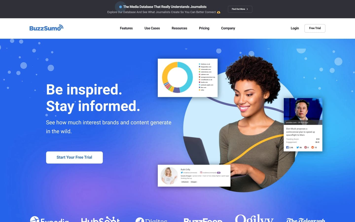 The BuzzSumo homepage