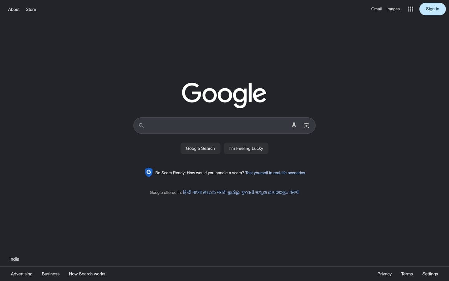 The Google homepage