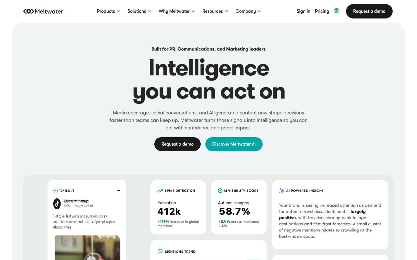 The Meltwater homepage
