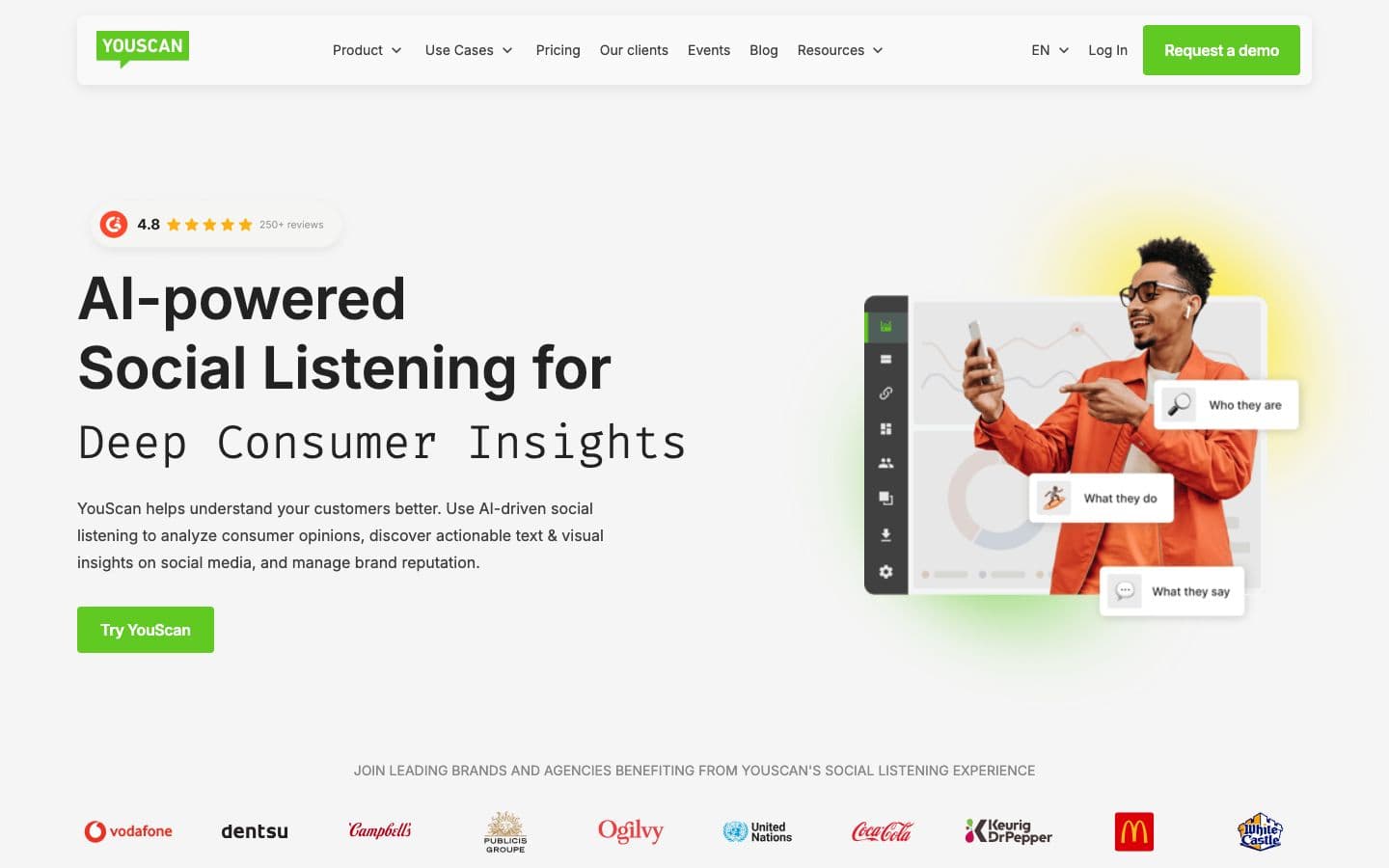 The YouScan homepage
